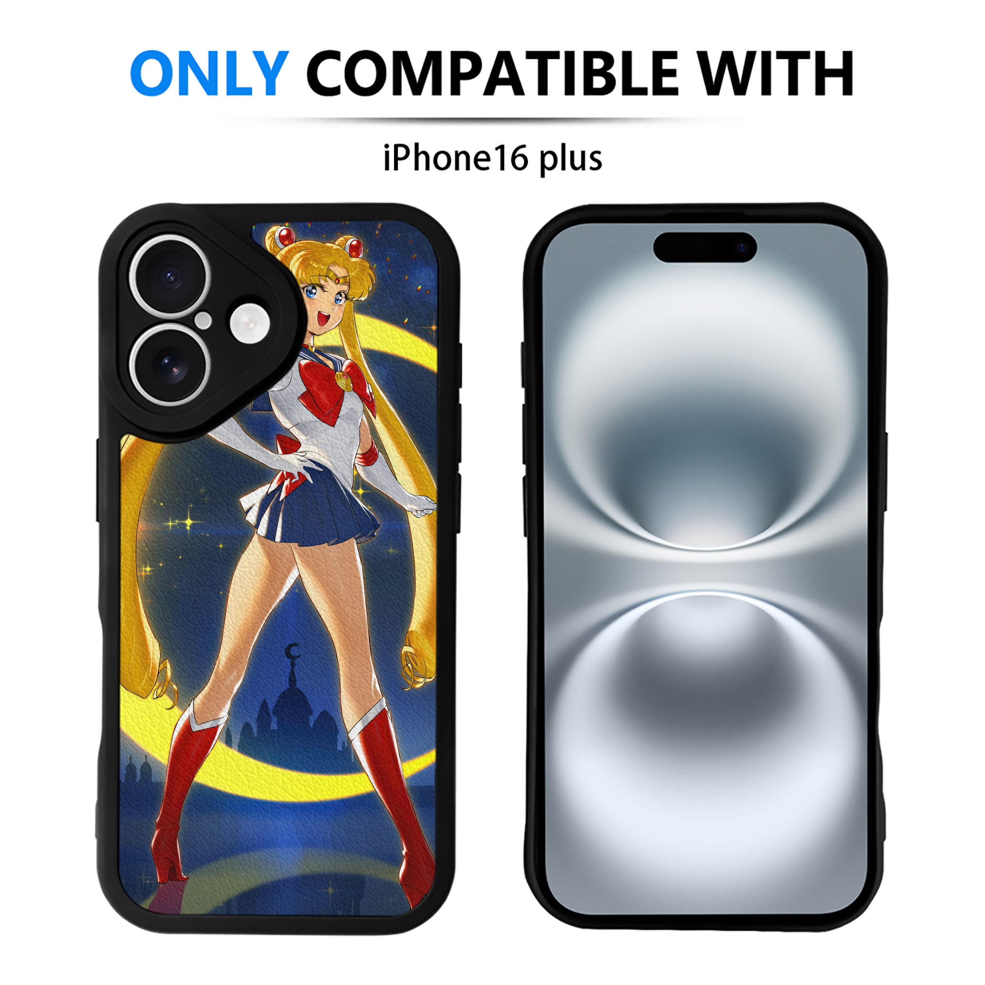 （画像用） 美少女戦士セーラームーン Sailor Moon 【iPhone 16シリーズ対応】シリコンスマホケース（レザー調） 材質：シリコン
